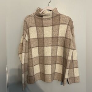 XL Plaid High Neck Sweater